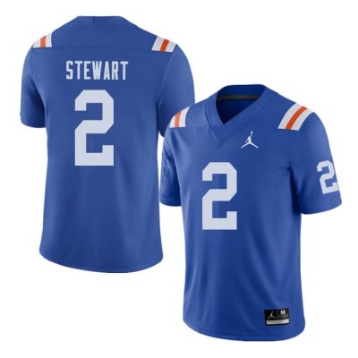 Men's Florida Gators #2 Brad Stewart NCAA Jordan Brand Royal Throwback Alternate Authentic Stitched College Football Jersey AZS5462HR